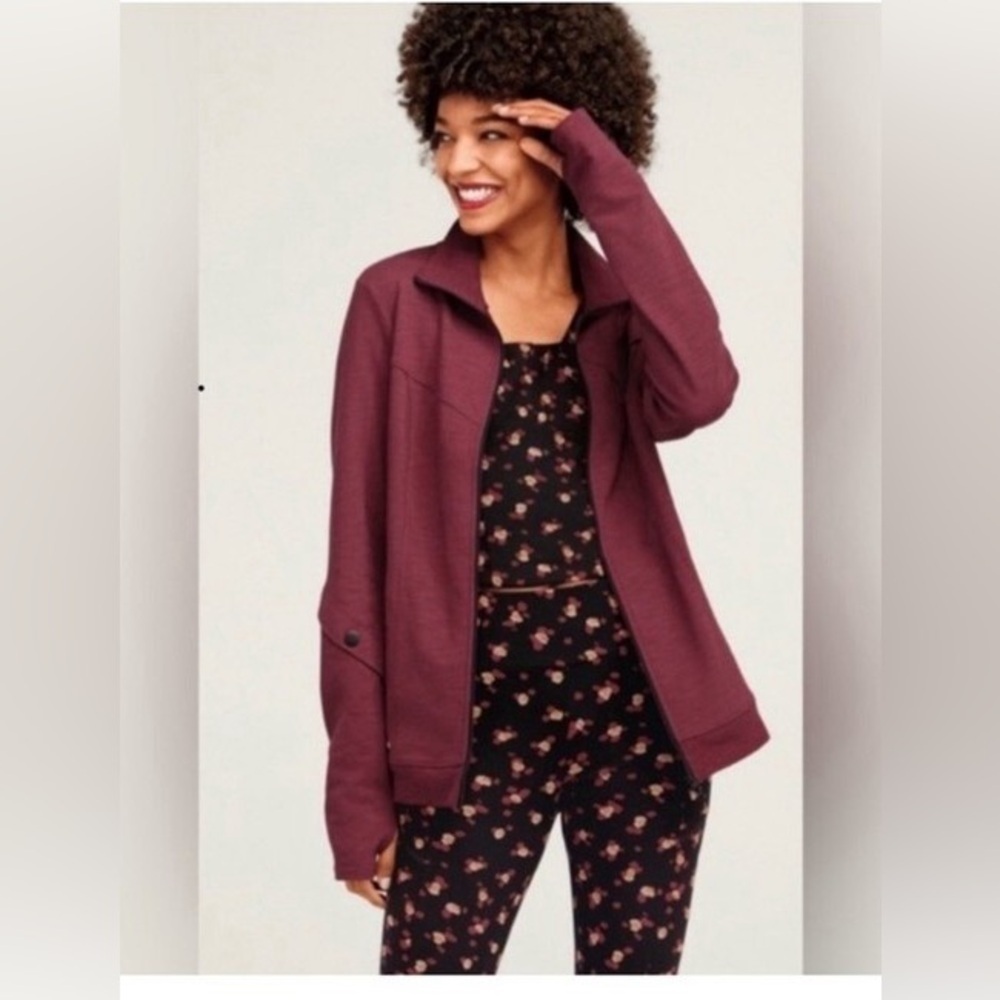 Cabi Burgundy Red Training Jacket Size XXL #4122 Athleisure Activewear